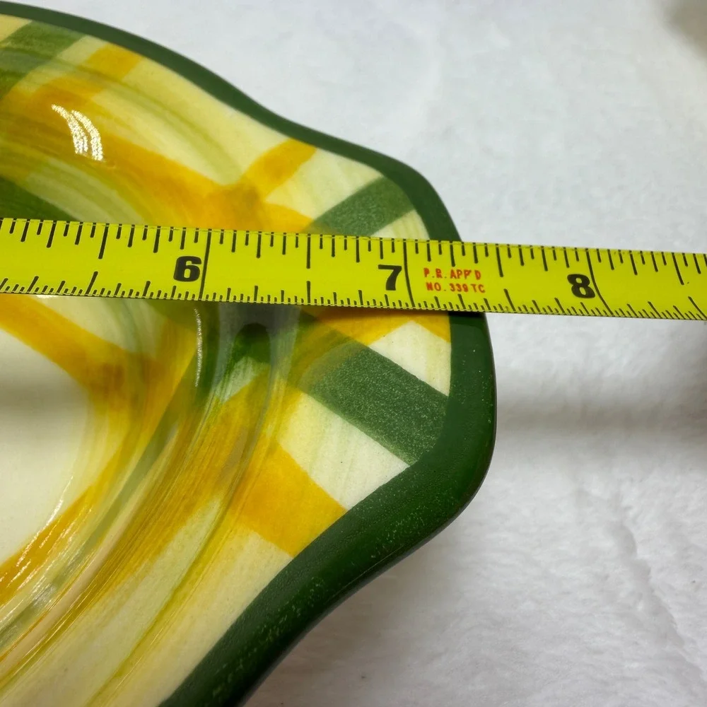 6 Green Vernonware Gingham Metlox Poppytrail Vernon Lugged Chowder Bowls‎ 7